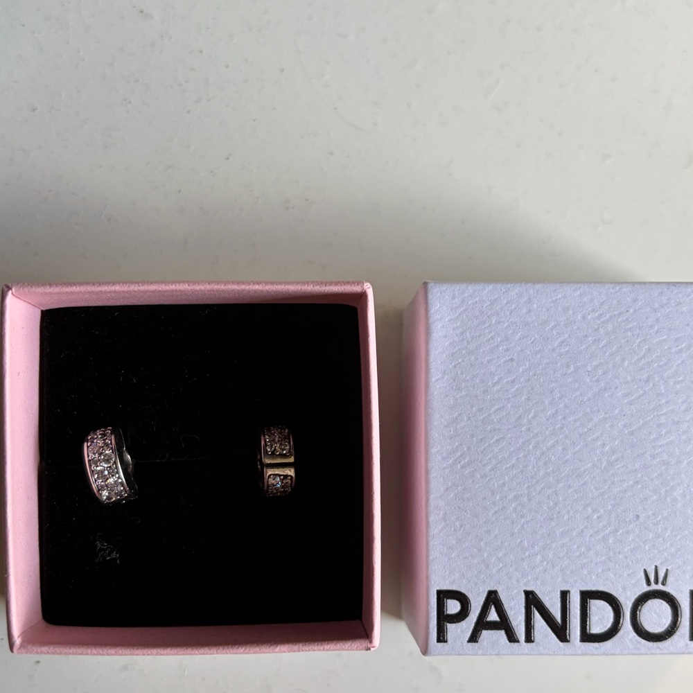 Pandora clips (2) in 925 CZ - Picture 2 of 4